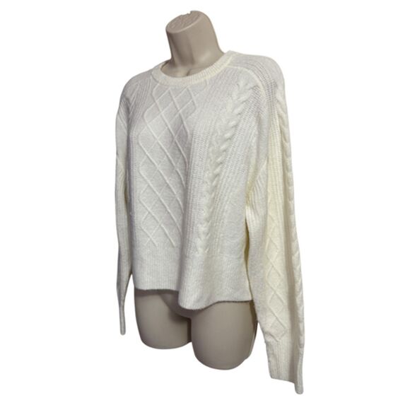 Universal Thread Ivory Cable Knit Argyle Design Sweater Size L - Picture 5 of 11